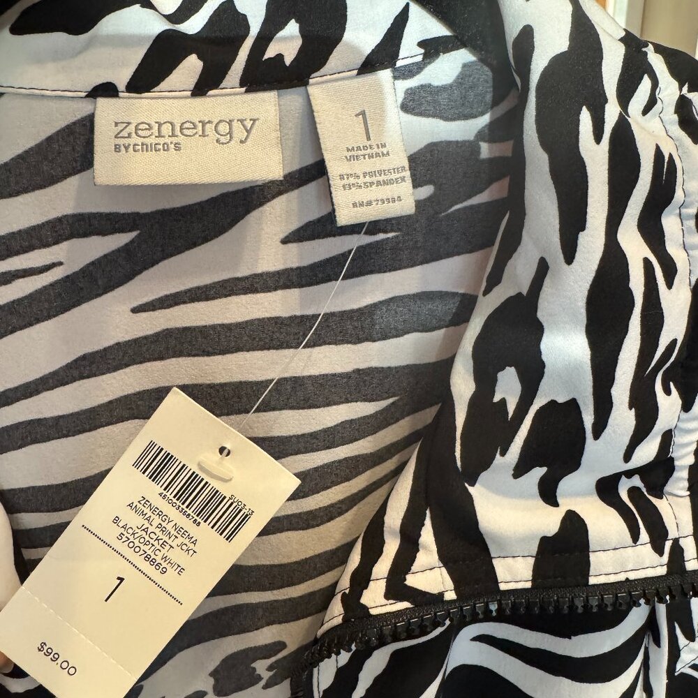 Zenergy by Chico's Neema Animal Print Jacket 1‎ - Picture 2 of 3